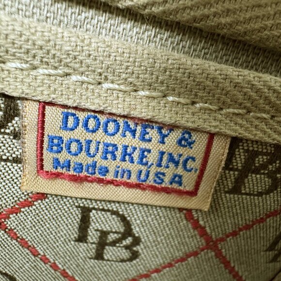 Dooney & Bourke Shoulder Bag Purse Signature Logo Monogram Tan Canvas USA Made - Picture 10 of 10